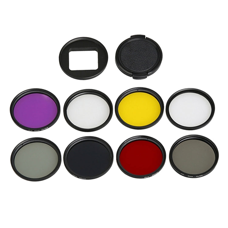 For GoPro HERO5 Sport Action Camera Proffesional 52mm Lens Filter(CPL + UV + ND8 + ND2 + Star 8 + Red + Yellow + FLD / Purple) & Waterproof Housing Case Adapter Ring - HoMEdemic™ 