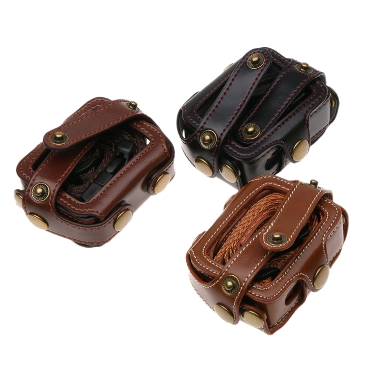 For GoPro HERO7 Black /6 /5  PU Leather Housing Case with Neck Strap & Buttons(Coffee) - HoMEdemic™ 
