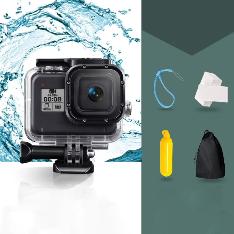 For GoPro HERO8 Black 45m Waterproof Housing Protective Case with Buckle Basic Mount & Screw & Floating Bobber Grip & Strap & Anti-Fog Inserts(Transparent) - HoMEdemic™ 