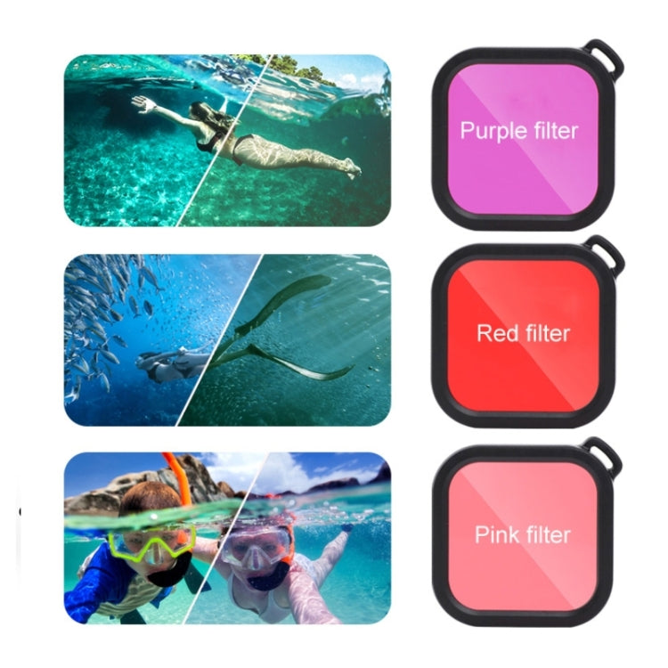 For GoPro HERO8 Black 45m Waterproof Housing Protective Case with Buckle Basic Mount & Screw & (Purple, Red, Pink) Filters & Floating Bobber Grip & Strap & Anti-Fog Inserts (Black) - HoMEdemic™ 