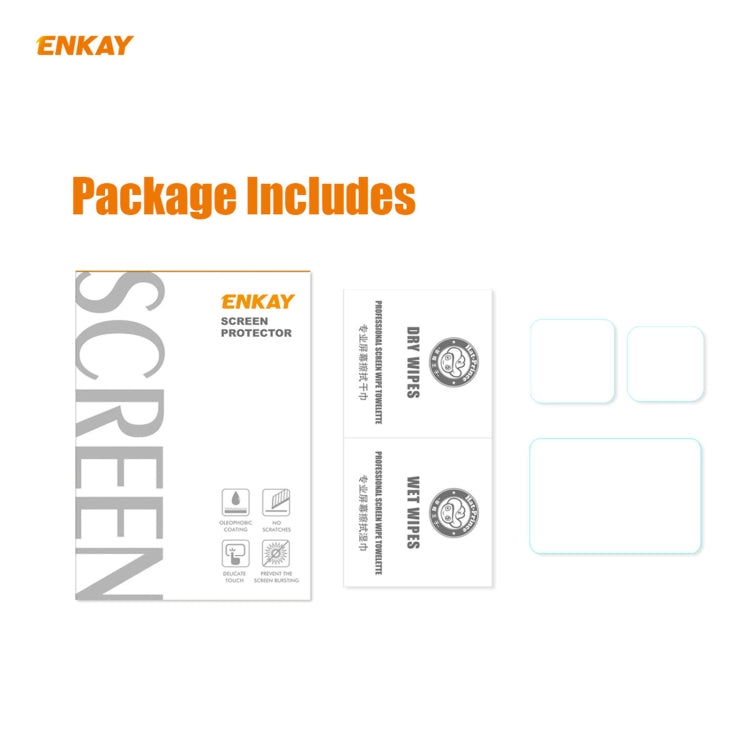 For GoPro HERO9 ENKAY Hat-Prince 3 in 1 0.2mm 9H 2.15D Protective Camera Lens and Screen Tempered Glass Film - HoMEdemic™ 
