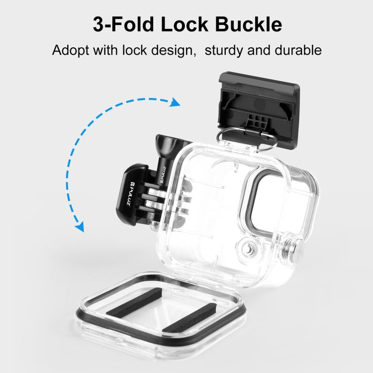 For GoPro Hero11 Black Mini PULUZ 40m Waterproof Housing Protective Case with Buckle Basic Mount & Screw (Transparent) - HoMEdemic™ 
