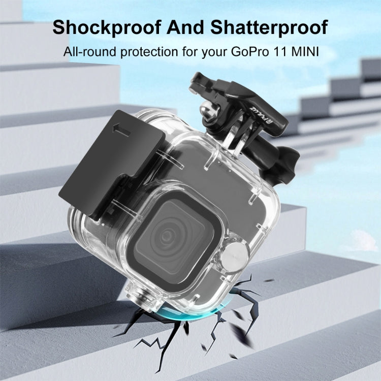 For GoPro Hero11 Black Mini PULUZ 40m Waterproof Housing Protective Case with Buckle Basic Mount & Screw (Transparent) - HoMEdemic™ 