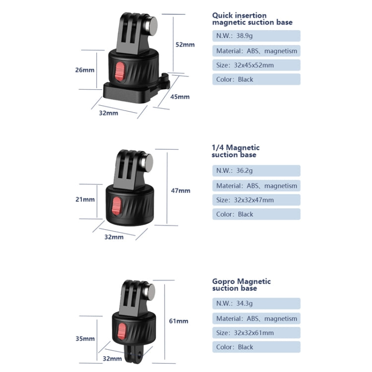 For GoPro/Insta360 GO 3 Action Camera Magnetic Gimbal Base Adapter Accessories(3pcs/set) - HoMEdemic™ 