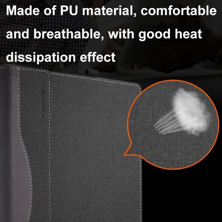 For HP Pavilion Aero 13.3 inch 13-bg / 13z-bg Leather Laptop Shockproof Protective Case With Stand(Black) - HoMEdemic™ 