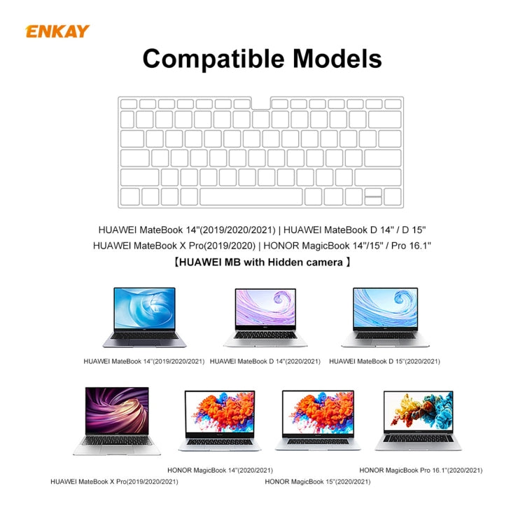 For Huawei MateBook D 14 inch / D 15.6 inch ENKAY Ultrathin Soft TPU Keyboard Protector Film, US Version - HoMEdemic™ 