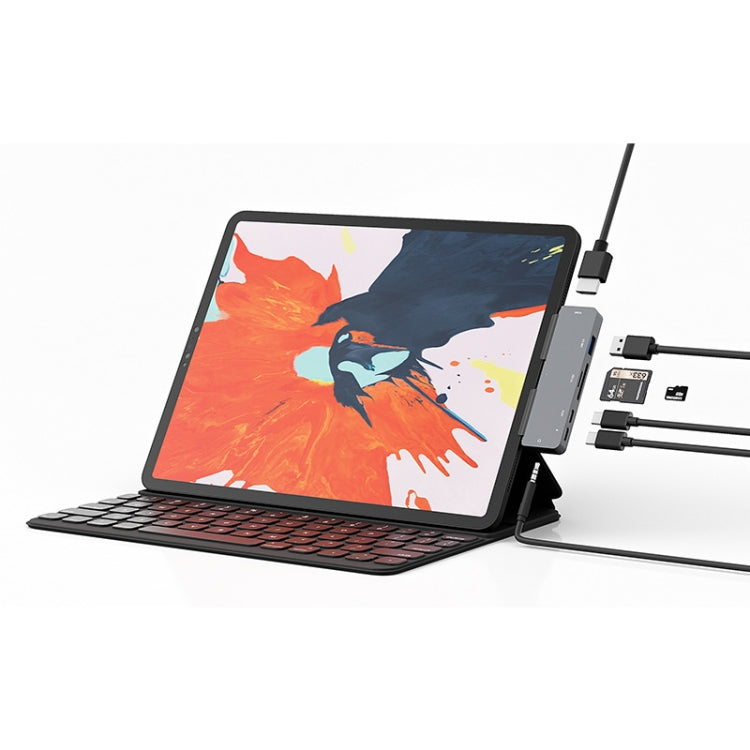For IPad Pro 7-In-1 HDMI 4K + 3.5mm Audio + SD/TF+ 1 USB 3.0 + USB-C/Type-C + PD USB-C Docking Station - HoMEdemic™ 