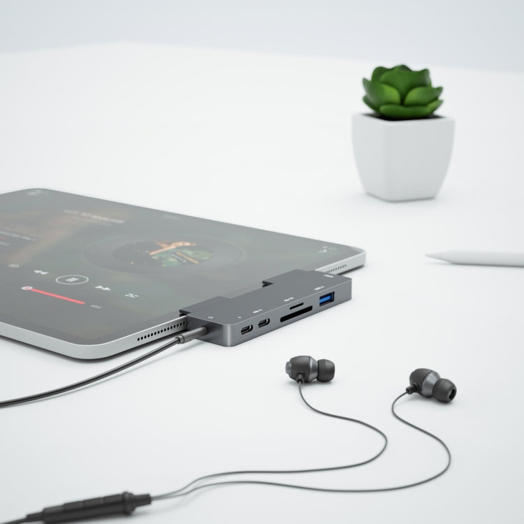 For IPad Pro 7-In-1 HDMI 4K + 3.5mm Audio + SD/TF+ 1 USB 3.0 + USB-C/Type-C + PD USB-C Docking Station - HoMEdemic™ 