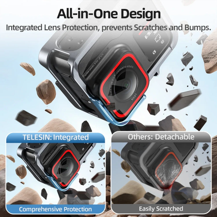 For Insta 360 Ace / Ace Pro TELESIN S6-FMS-02 Vertical Shot Quick Release Metal Rabbit Cage Body Protection Accessories - HoMEdemic™ 