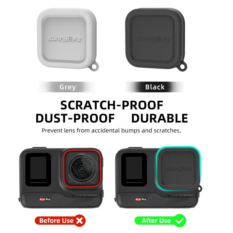 For Insta360 Ace / Ace Pro Sunnylife Silicone Lens Cap Protector Lens Cover (Grey) - HoMEdemic™ 