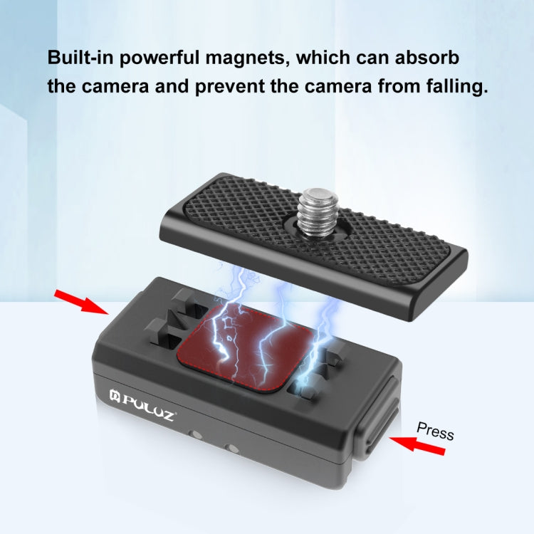 For Insta360 Ace / Ace Pro / X4 / X4 Air PULUZ Magnetic Quick Release Base Mount (Black) - HoMEdemic™ 