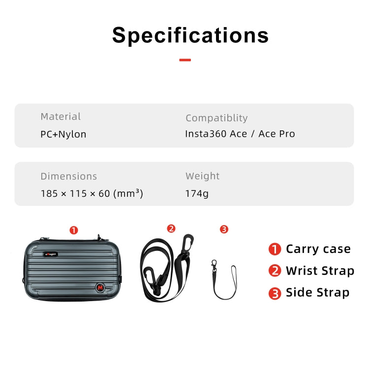 For Insta360 Ace / Ace Pro aMagisn Small Organizer Bag Sports Camera Protective Accessories(Pearl White) - HoMEdemic™ 