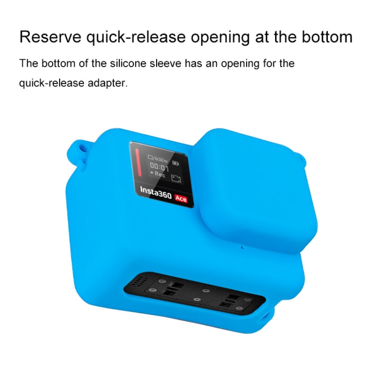 For Insta360 Ace Body Silicone Protective Case with Lens Cap (Blue) - HoMEdemic™ 