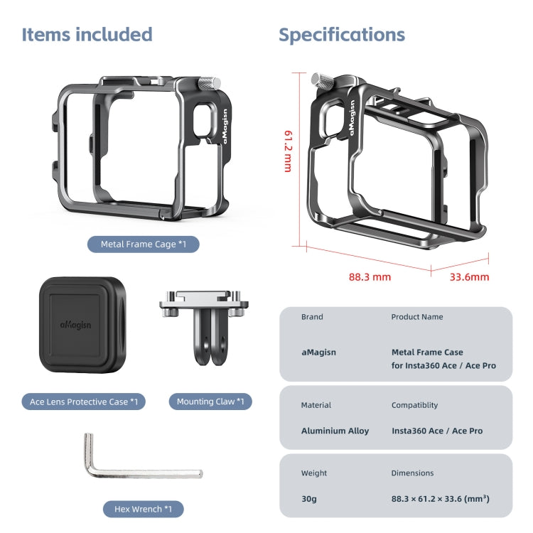 For Insta360 Ace Pro 2 / Ace Pro / Ace AMagisn Metal Rabbit Cage Protective Frame - HoMEdemic™ 