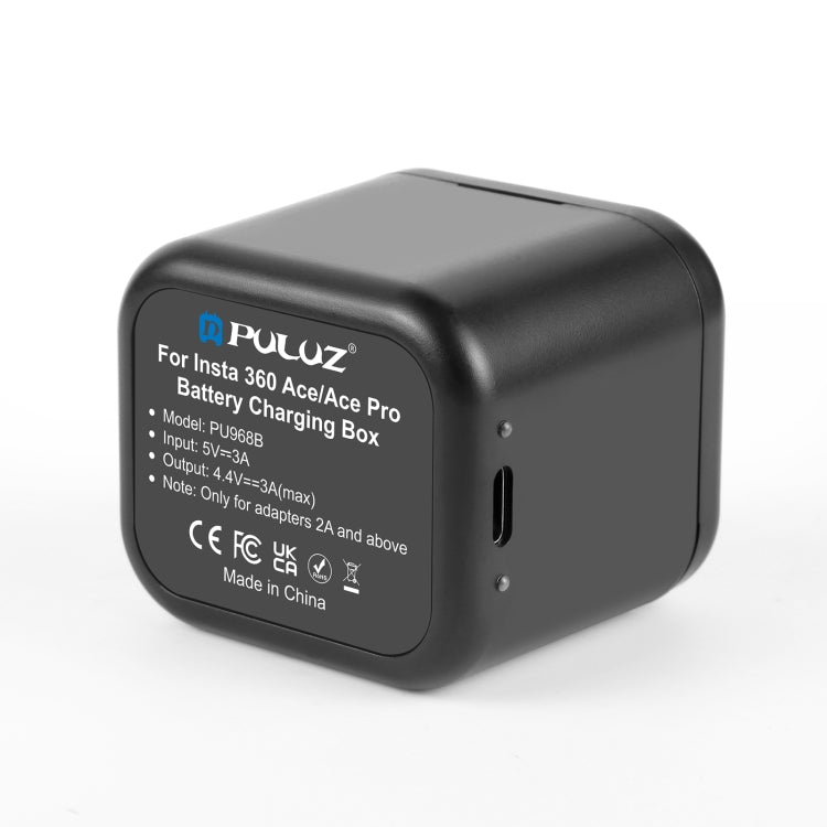For Insta360 Ace Pro 2 / Pro 1 / Ace PULUZ Battery Charging Box Battery & Memory Card Storage Case (Black) - HoMEdemic™ 