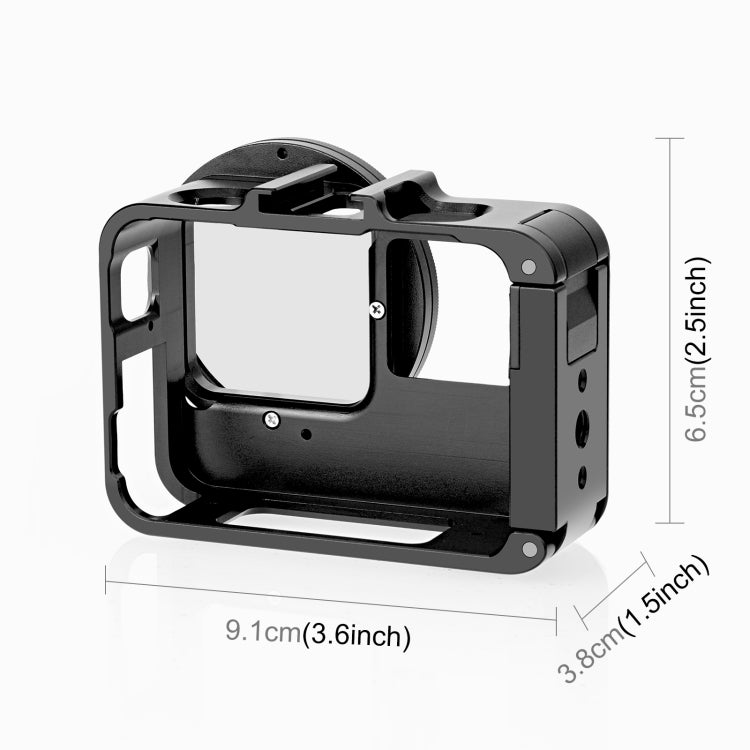 For Insta360 Ace Pro / Ace PULUZ Metal Cage Adapter Frame with 52mm UV Filter & Adapter Ring (Black) - HoMEdemic™ 