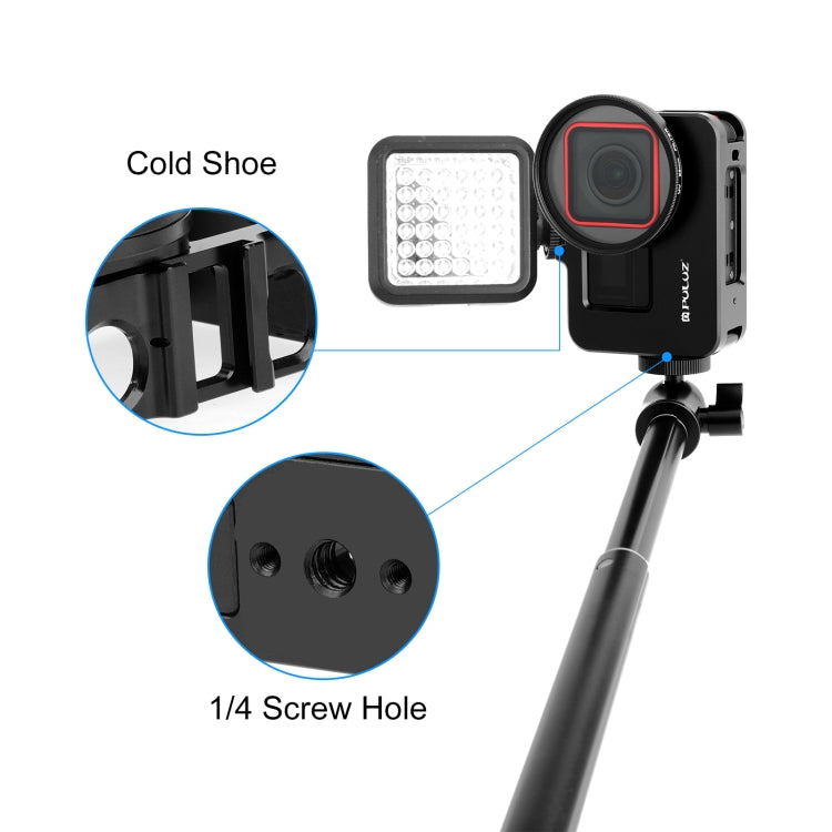 For Insta360 Ace Pro / Ace PULUZ Metal Cage Adapter Frame with 52mm UV Filter & Adapter Ring (Black) - HoMEdemic™ 