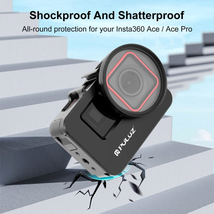 For Insta360 Ace Pro / Ace PULUZ Metal Cage Adapter Frame with 52mm UV Filter & Adapter Ring (Black) - HoMEdemic™ 