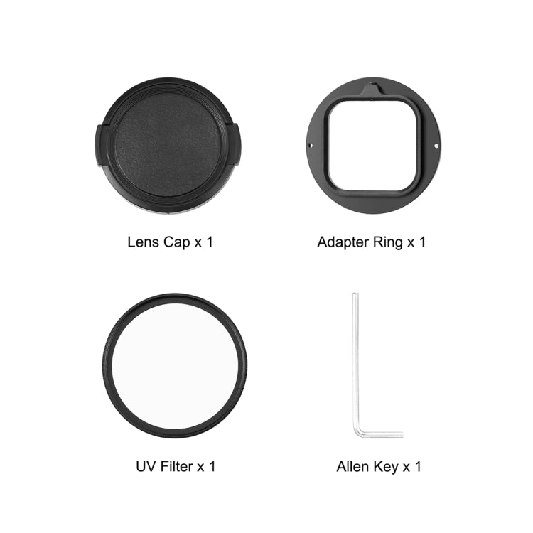 For Insta360 Ace Pro PULUZ 52mm UV Lens Filter Adapter Ring with Lens Cover (Black) - HoMEdemic™ 