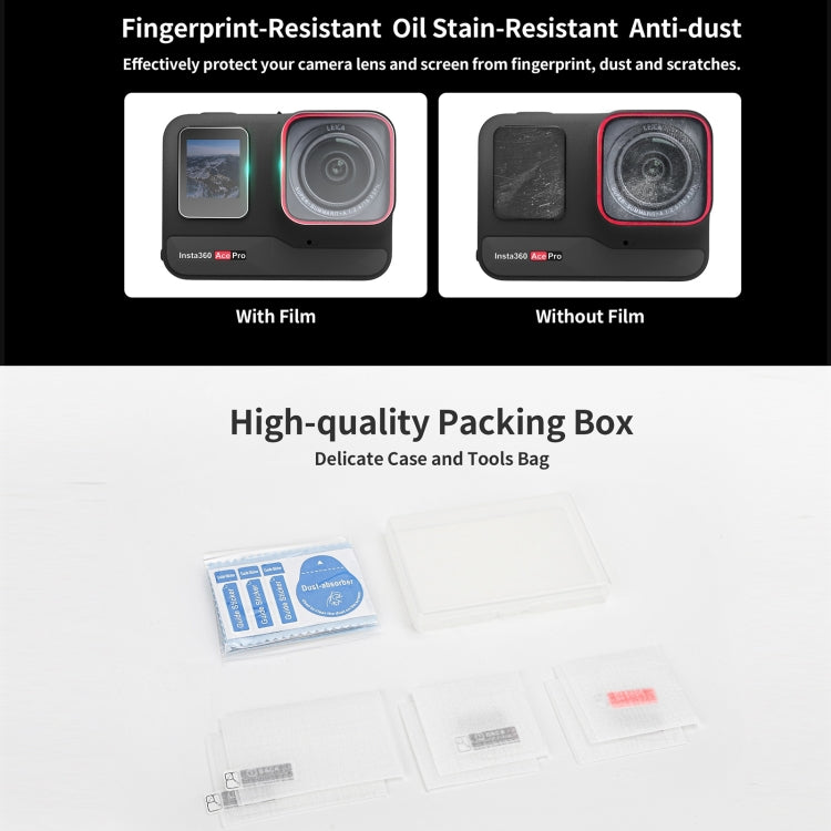 For Insta360 Ace Sunnylife 3 in 1 Rear & Front Screen Lens Explosion proof Film(2 Sets) - HoMEdemic™ 