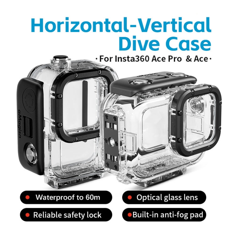 For Insta360 Ace aMagisn Horizontal and Vertical Shooting Dive Shell 60m Waterproof Shell Accessories - HoMEdemic™ 