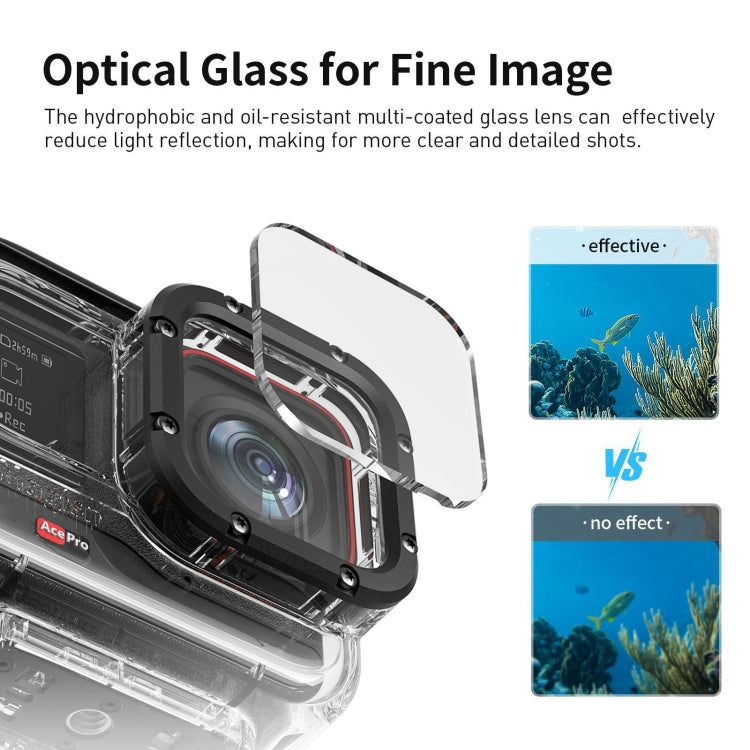 For Insta360 Ace aMagisn Horizontal and Vertical Shooting Dive Shell 60m Waterproof Shell Accessories - HoMEdemic™ 