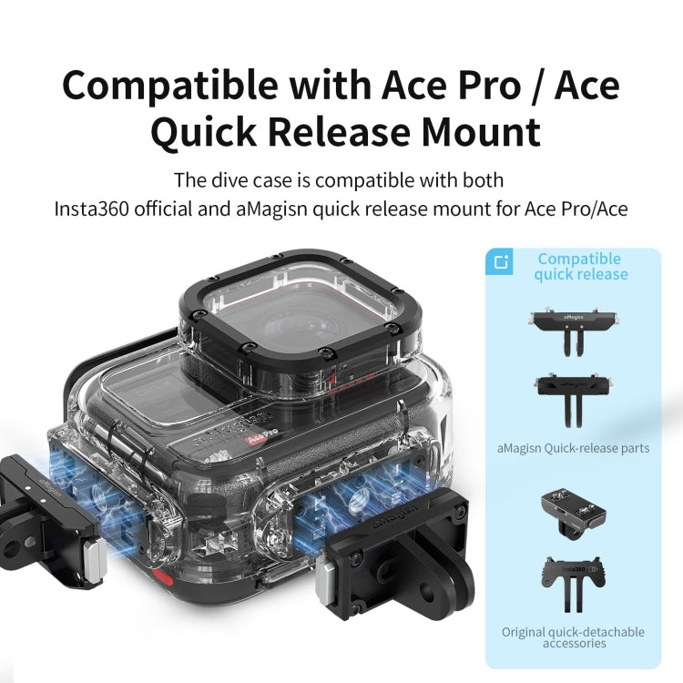 For Insta360 Ace aMagisn Horizontal and Vertical Shooting Dive Shell 60m Waterproof Shell Accessories - HoMEdemic™ 