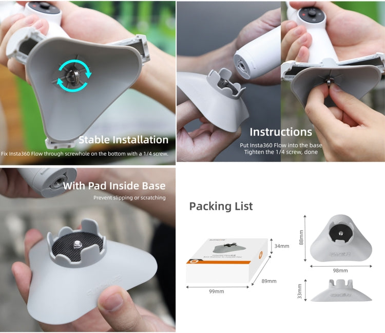 For Insta360 Flow Sunnylife Plastic Gimbal Tripod Base Stand (Grey) - HoMEdemic™ 