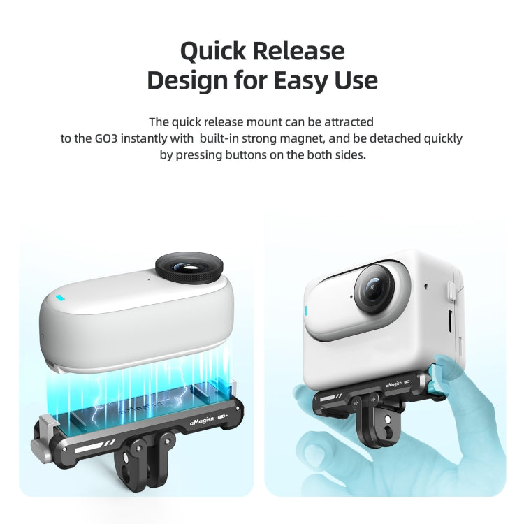 For Insta360 GO 3 / 3S aMagisn Magnetic Fast Disassembly Bottom Seat Bracket Sports Camera Accessories - HoMEdemic™ 