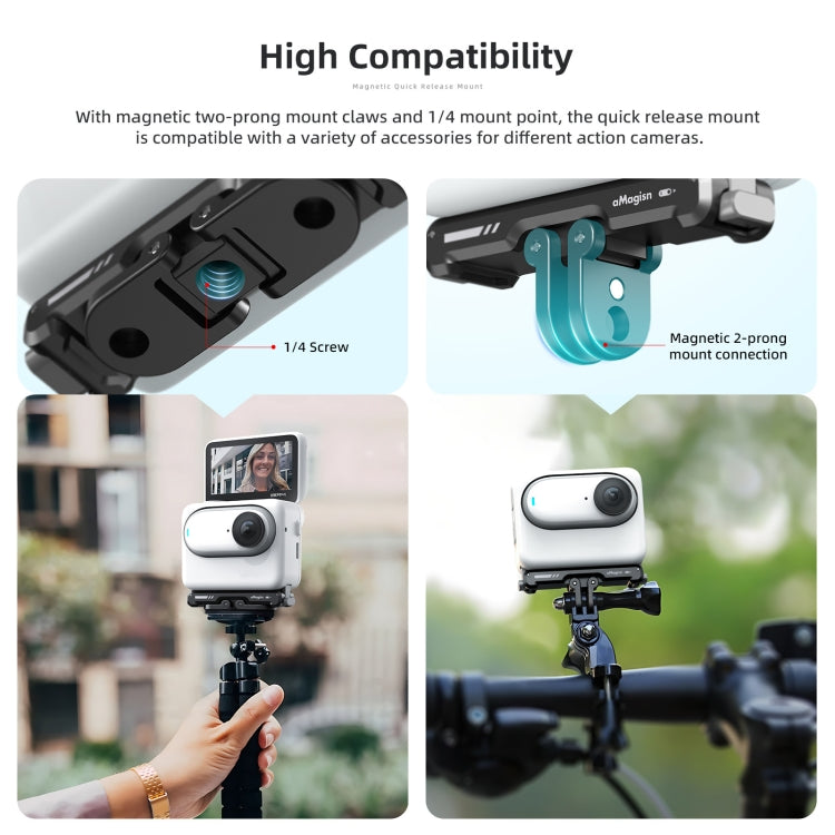 For Insta360 GO 3 / 3S aMagisn Magnetic Fast Disassembly Bottom Seat Bracket Sports Camera Accessories - HoMEdemic™ 