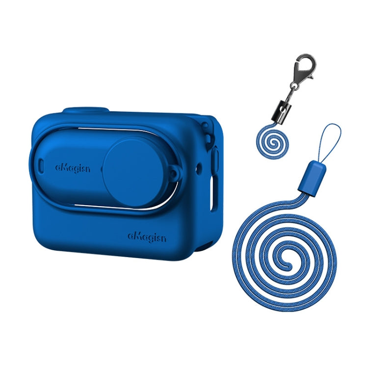 For Insta360 GO 3 AMagisn Silicone Body Cover Protective Case With Lanyard(Blue) - HoMEdemic™ 