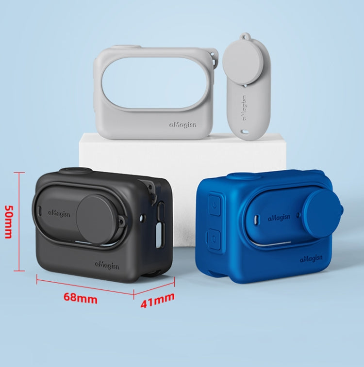 For Insta360 GO 3 AMagisn Silicone Body Cover Protective Case With Lanyard(Blue) - HoMEdemic™ 