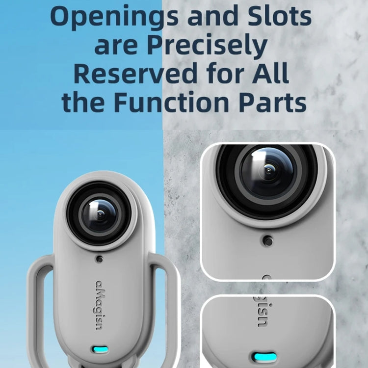 For Insta360 GO 3 AMagisn Silicone Case Camera Protective Accessories, Style: Vertical Black - HoMEdemic™ 