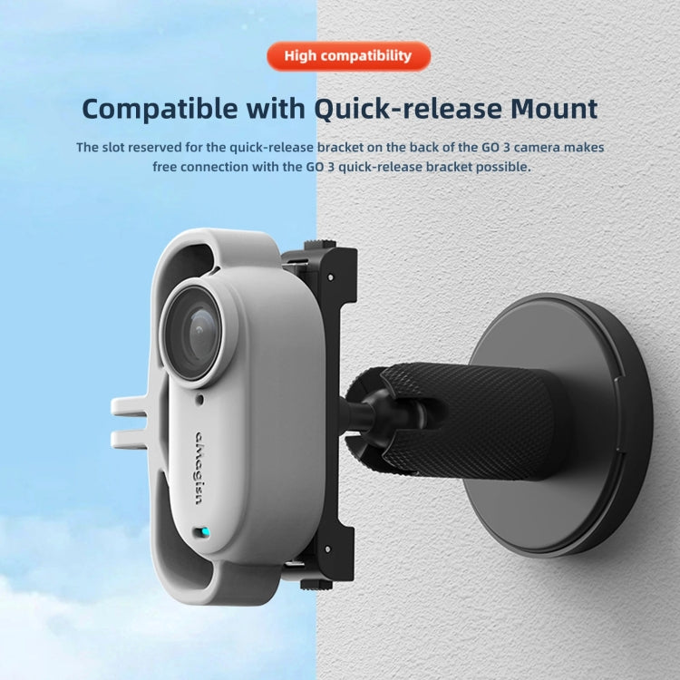 For Insta360 GO 3 AMagisn Silicone Case Camera Protective Accessories, Style: Vertical Black - HoMEdemic™ 
