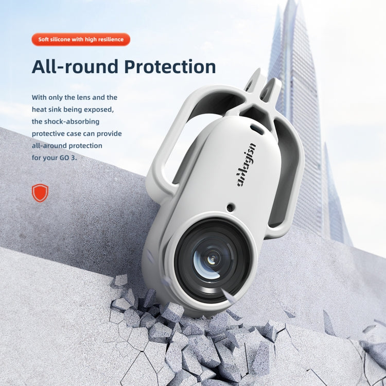 For Insta360 GO 3 AMagisn Silicone Case Camera Protective Accessories, Style: Vertical Gray - HoMEdemic™ 