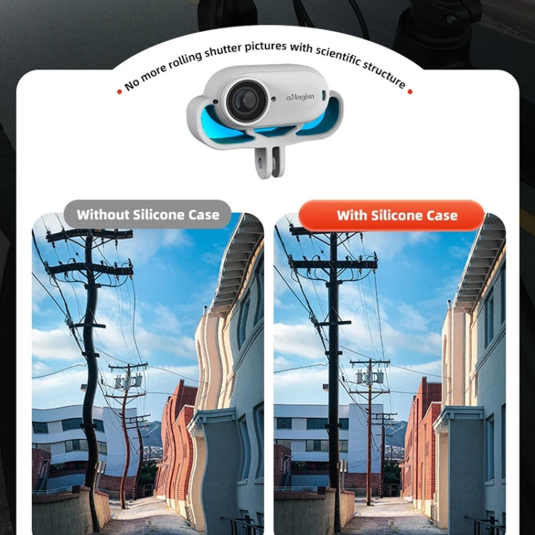 For Insta360 GO 3 AMagisn Silicone Case Camera Protective Accessories, Style: Vertical Gray - HoMEdemic™ 