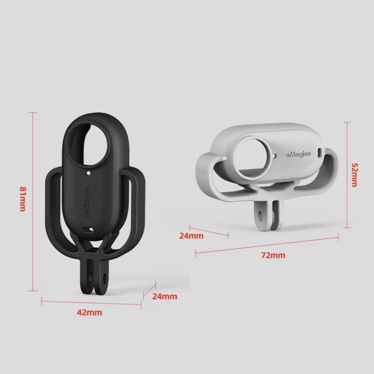 For Insta360 GO 3 AMagisn Silicone Case Camera Protective Accessories, Style: Vertical Gray - HoMEdemic™ 