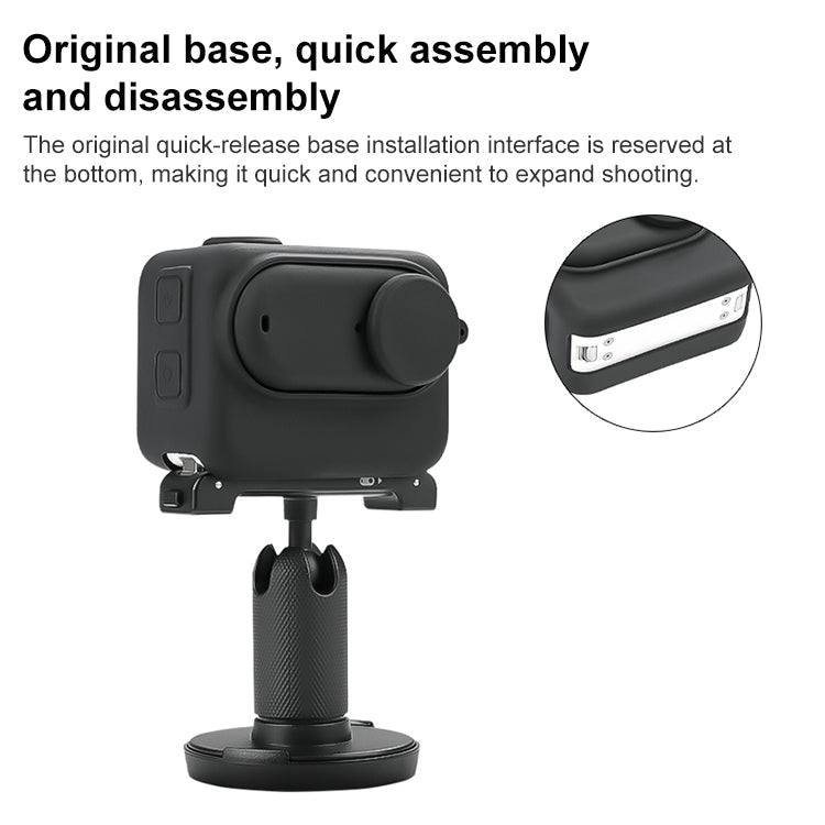 For Insta360 GO 3 Camera Body Charging Case Silicone Case with Lens Cap & Strap (Black) - HoMEdemic™ 