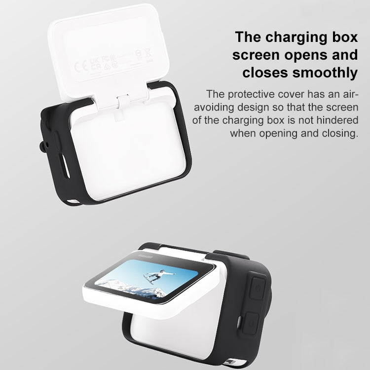 For Insta360 GO 3 Camera Body Charging Case Silicone Case with Lens Cap & Strap (White) - HoMEdemic™ 