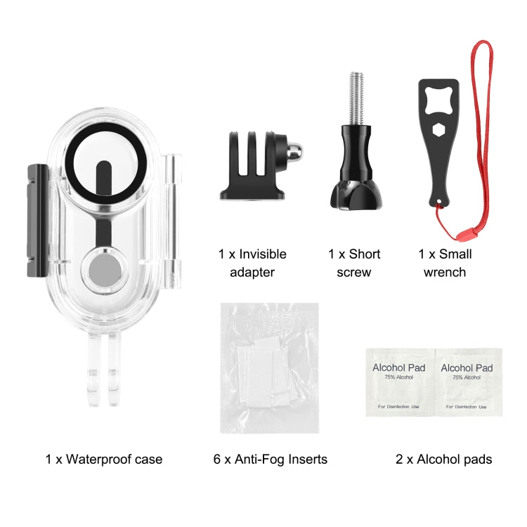 For Insta360 GO 3 / GO 3S PULUZ 40m Underwater Waterproof Housing Case with Base Adapter & Screw (Transparent) - HoMEdemic™ 