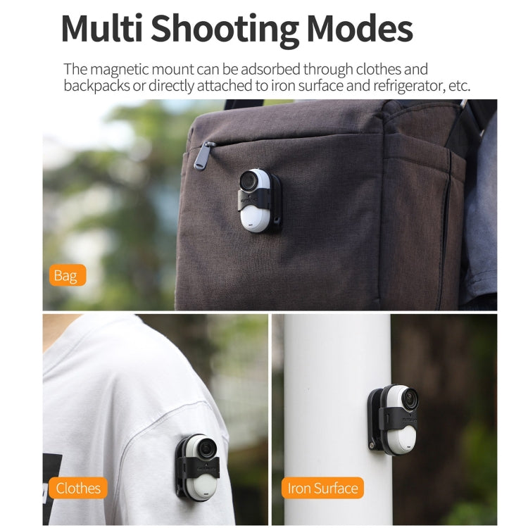 For Insta360 GO 3 Sunnylife Magnetic Neck Mount Chest Body Camera Necklace Lanyard POV Vlog Holder (Black) - HoMEdemic™ 