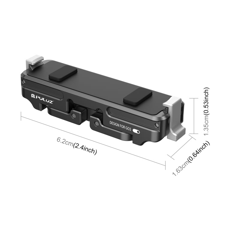 For Insta360 GO3 / GO 3S PULUZ Magnetic Aluminum Alloy Quick Release Base Mount (Black) - HoMEdemic™ 