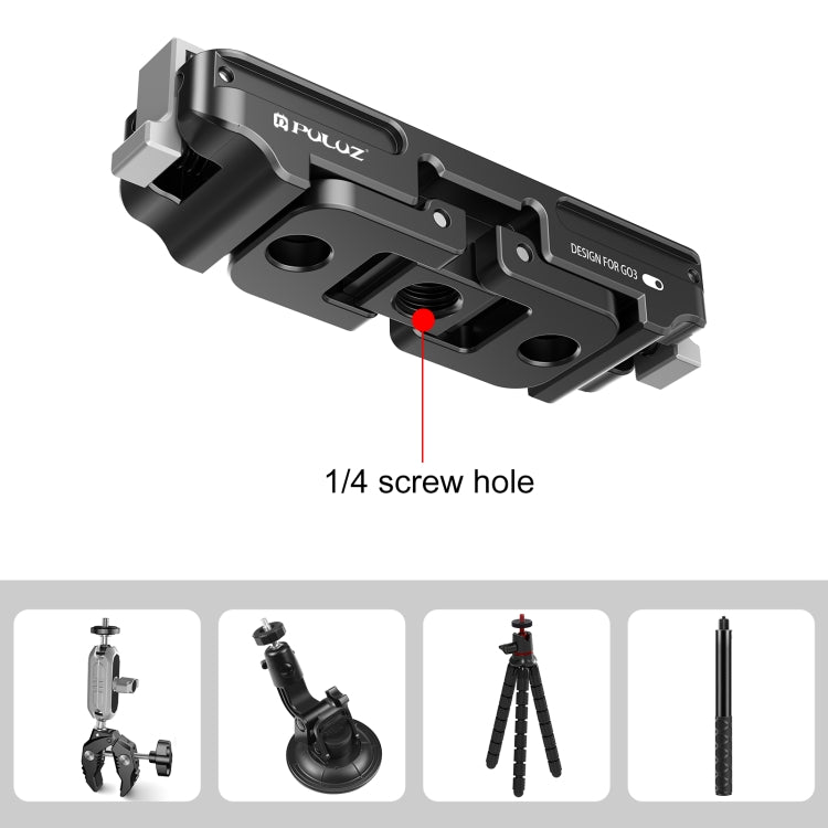 For Insta360 GO3 / GO 3S PULUZ Magnetic Aluminum Alloy Quick Release Base Mount (Black) - HoMEdemic™ 