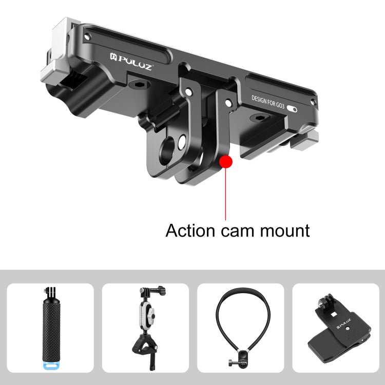 For Insta360 GO3 / GO 3S PULUZ Magnetic Aluminum Alloy Quick Release Base Mount (Black) - HoMEdemic™ 