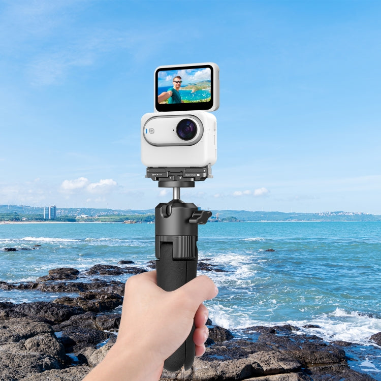 For Insta360 GO3 / GO 3S PULUZ Magnetic Aluminum Alloy Quick Release Base Mount (Black) - HoMEdemic™ 