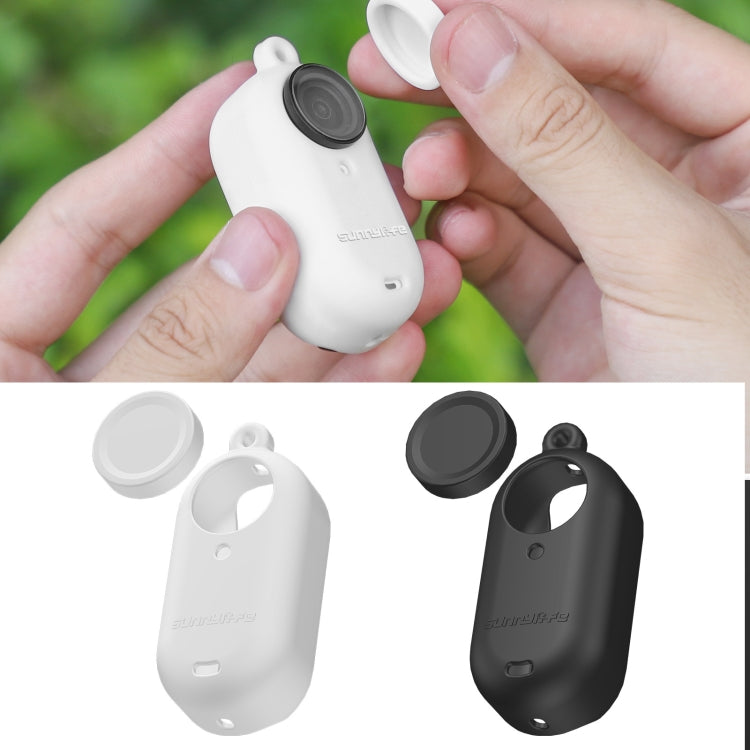 For Insta360 Go 3 Sunnylife IST-BHT594 Camera Body Silicone Case with Lens Cap & Neck Strap(White) - HoMEdemic™ 