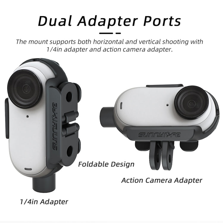 For Insta360 Go 3 Sunnylife IST-BK592 Mount Adapter Protective Frame Cage Mounting Brackets Housing Case(Black) - HoMEdemic™ 