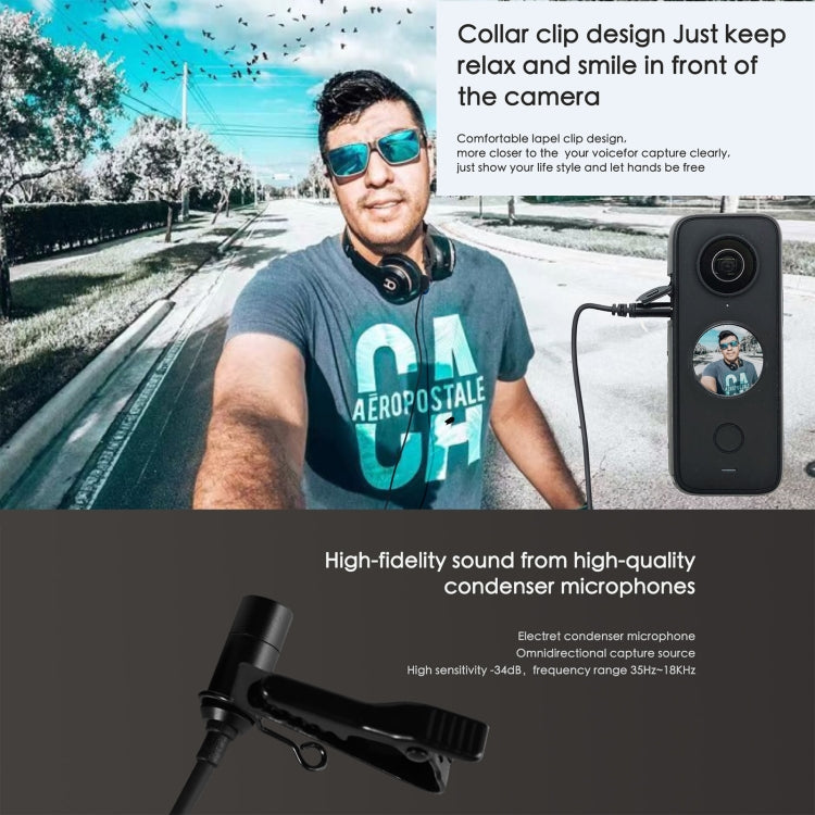 For Insta360 ONE X2 Lavalier Clip Type-C Recording Microphone, For Insta360 ONE X2 - HoMEdemic™ 