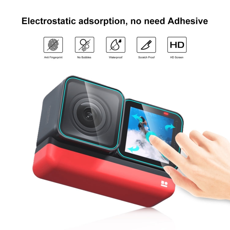 For Insta360 One RS PULUZ 3 in 1 Screen + 4K Lens + Leica Lens Tempered Glass Film(Transparent) - HoMEdemic™ 