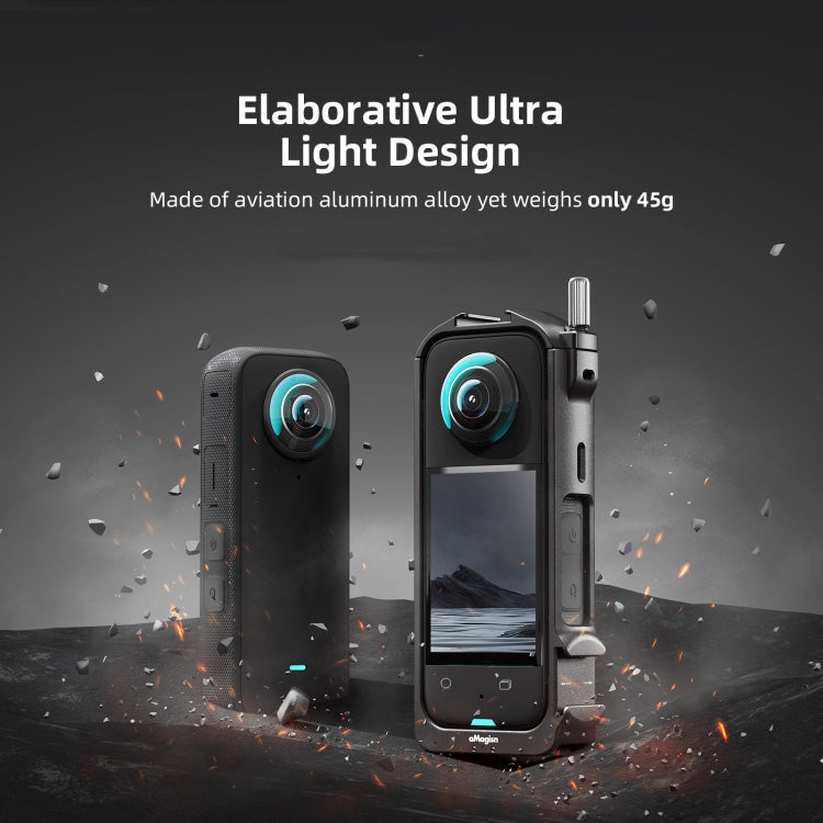 For Insta360 X3 AMagisn Metal Rabbit Cage Protective Frame Accessories, Spec: With Lens Cover - HoMEdemic™ 